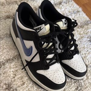 Nike Black and White Sneakers with Blue Details